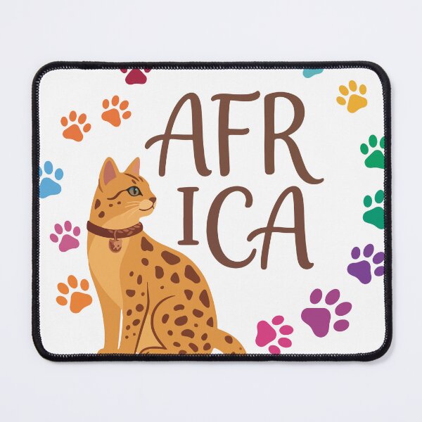 Item preview, Cute African Savannah Cat with Colorful Paw Prints designed and sold by banglalook.
