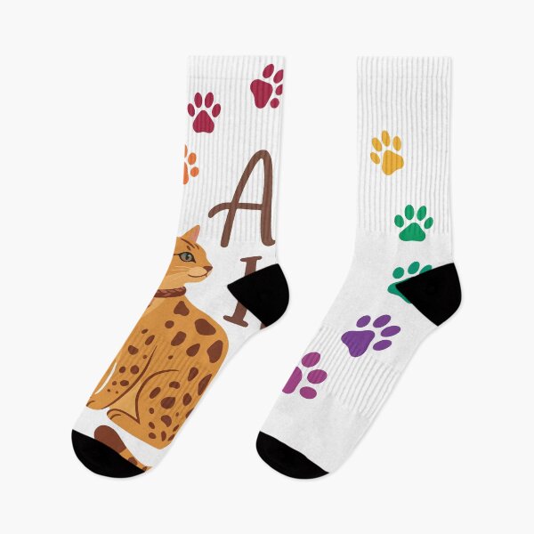 Item preview, Cute African Savannah Cat with Colorful Paw Prints designed and sold by banglalook.