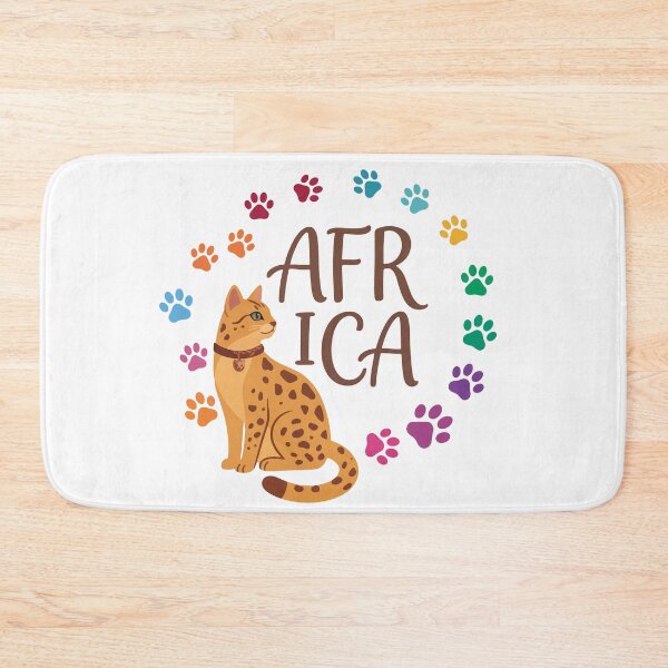 Item preview, Cute African Savannah Cat with Colorful Paw Prints designed and sold by banglalook.