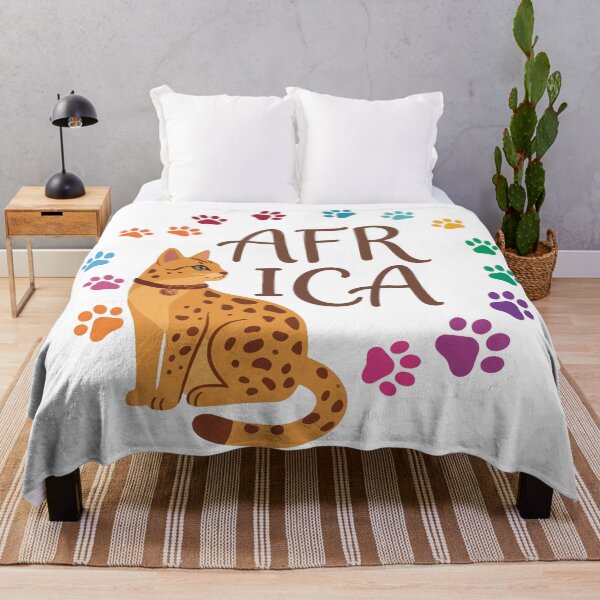 Item preview, Cute African Savannah Cat with Colorful Paw Prints designed and sold by banglalook.