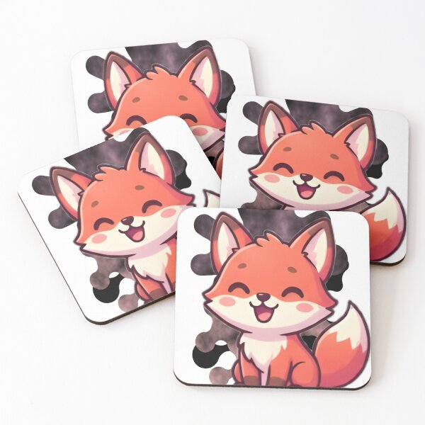 Item preview, Cute Chibi Fox Mascot with Dusty Pink Smoke Splash designed and sold by Animalloveus.