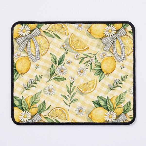 Item preview, Lemon Daisy Gingham Cottagecore Pattern designed and sold by Petal & Pattern Co.