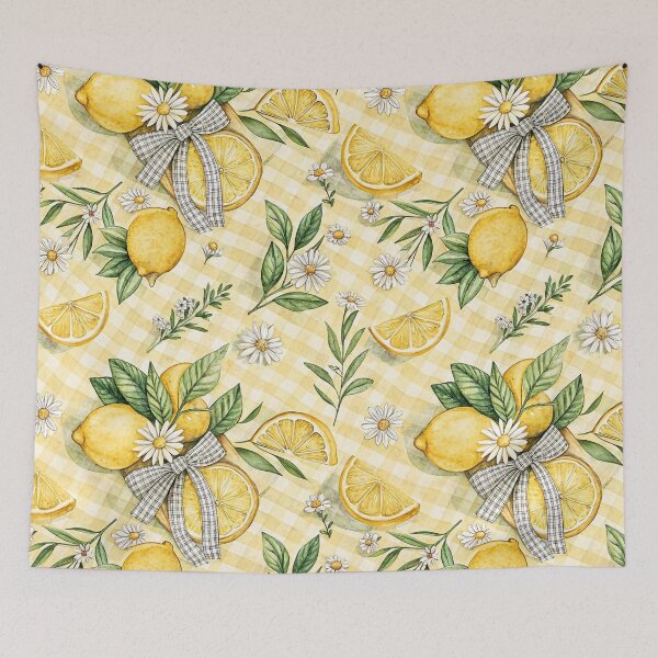 Item preview, Lemon Daisy Gingham Cottagecore Pattern designed and sold by Petal & Pattern Co.