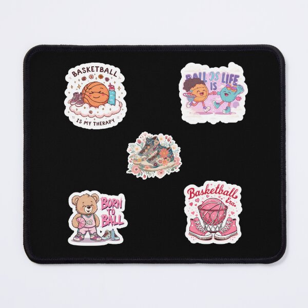 Item preview, Cute Kawaii Basketball Pastel Pink Vibes Set designed and sold by madebyjulia7.