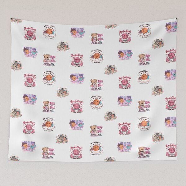 Item preview, Cute Kawaii Basketball Pastel Pink Vibes Set designed and sold by madebyjulia7.