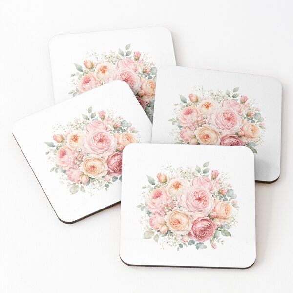 Item preview, Pink Rose Bouquet Watercolor Art Print | Romantic Blush Peach Garden Roses | Feminine Floral Wall Decor designed and sold by Panom Suavichien.
