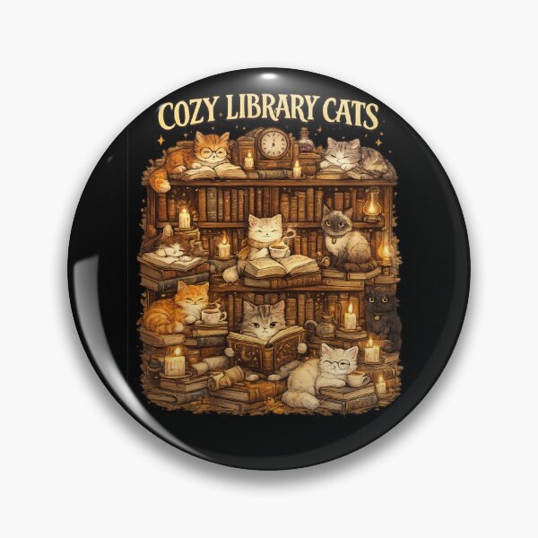 Item preview, Cozy Library Cats | Cute Book Lover Cat Art designed and sold by GokuCreative .