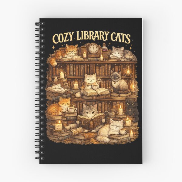 Item preview, Cozy Library Cats | Cute Book Lover Cat Art designed and sold by GokuCreative .