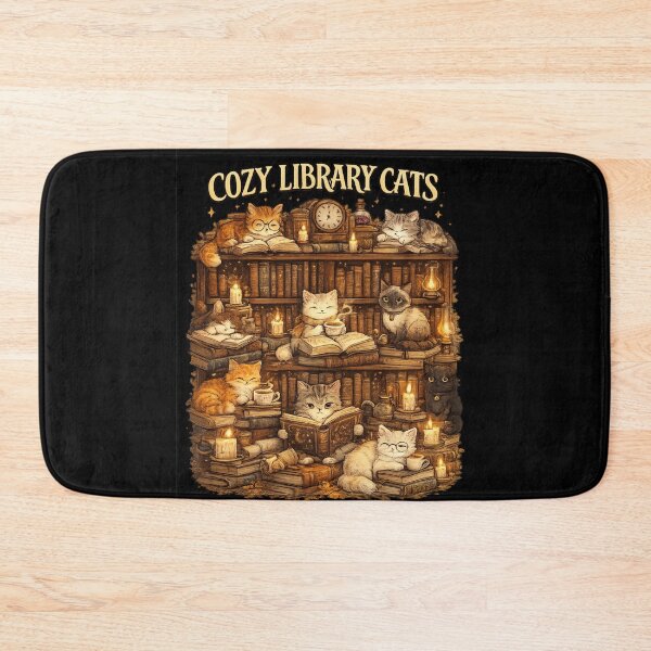 Item preview, Cozy Library Cats | Cute Book Lover Cat Art designed and sold by GokuCreative .