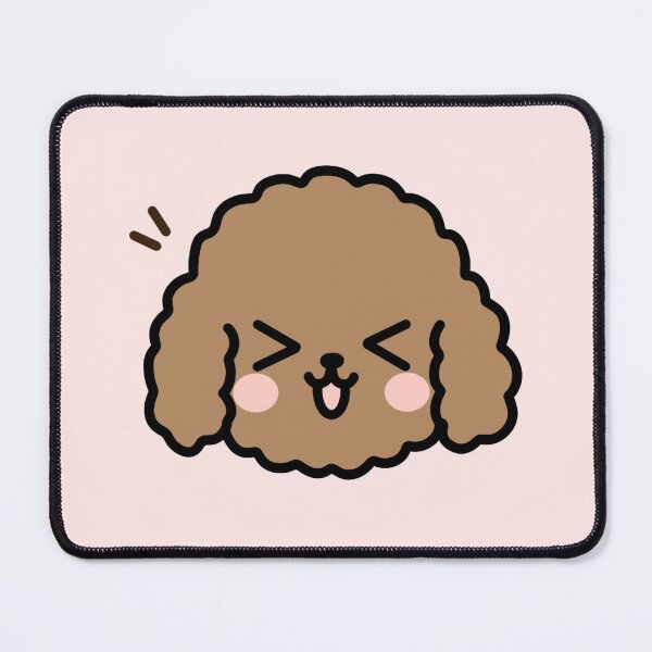 Item preview, Cute Laughing Poodle Dog Face Kawaii Cartoon designed and sold by SunCraftStudio.
