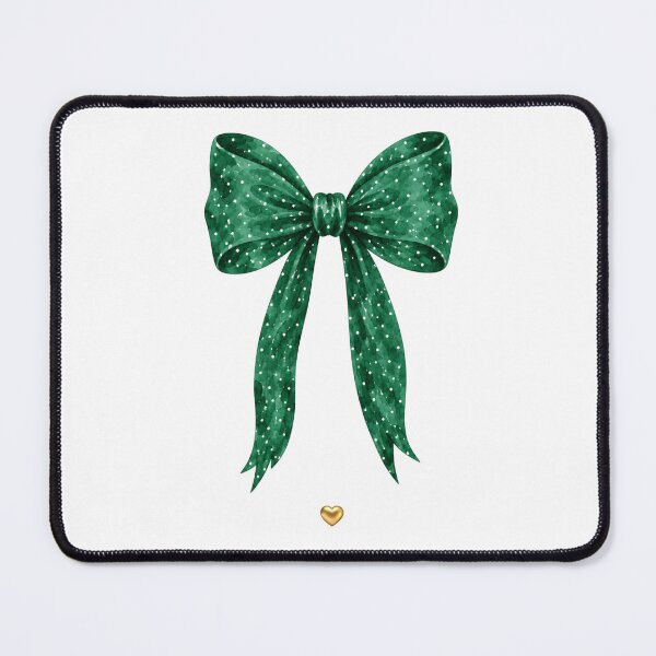 Item preview, Emerald Green Watercolor Polka Dot Bow with Golden Heart designed and sold by Ioanna-Studio.