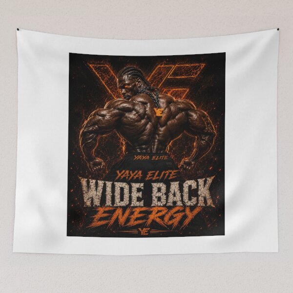 Item preview, WIDE BACK ENERGY – YAYA ELITE Dark Gym Motivation Design designed and sold by YAYA ELITE STREETWEAR.