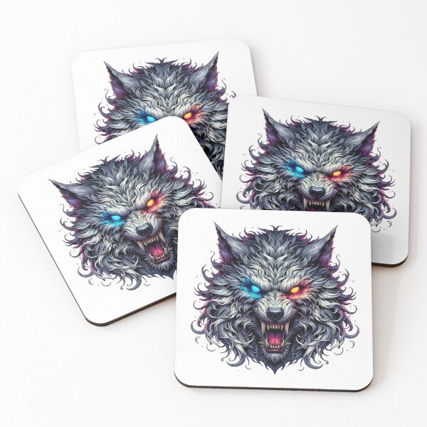 Item preview, Neon Cyber Wolf Head – Glowing Eyes Dark Fantasy Graphic designed and sold by eventdesign77.