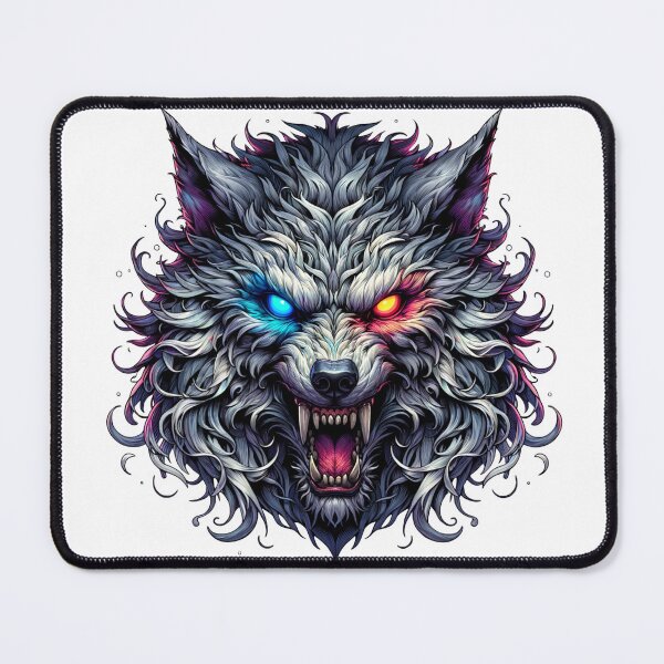Item preview, Neon Cyber Wolf Head – Glowing Eyes Dark Fantasy Graphic designed and sold by eventdesign77.