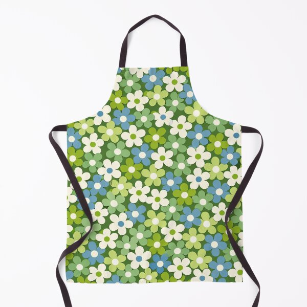 Item preview, Retro Daisy Floral Pattern in Green and Blue designed and sold by Owcomm.