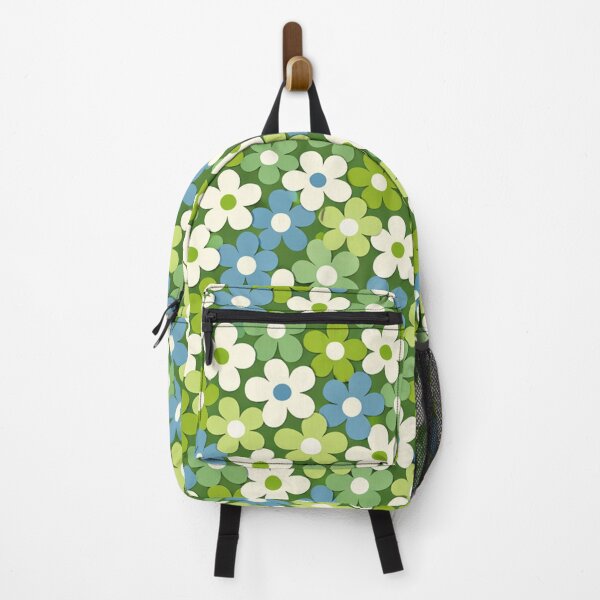 Item preview, Retro Daisy Floral Pattern in Green and Blue designed and sold by Owcomm.