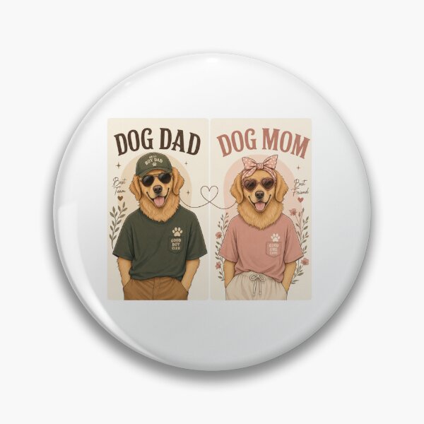 Item preview, Matching Dog Dad and Dog Mom Kawaii Golden Retriever Set designed and sold by Ashley critters.