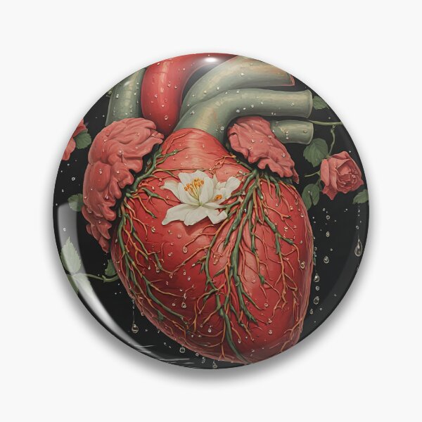 Item preview, Anatomical Heart with Roses and Hummingbird - Surreal Romantic Art designed and sold by MegaStore101.