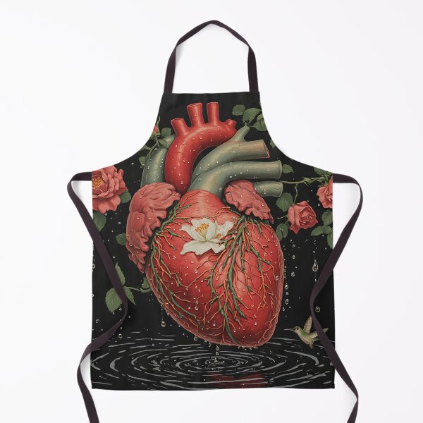 Item preview, Anatomical Heart with Roses and Hummingbird - Surreal Romantic Art designed and sold by MegaStore101.