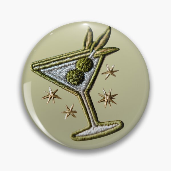 Item preview, Martini Cocktail Embroidery Patch Art designed and sold by MegaNovaArt.