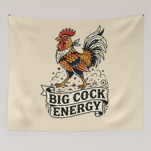 Item preview, Big Cock Energy Rooster Bandana Graphic  — Funny Adult Humor Vintage Western  designed and sold by SkTee2k.