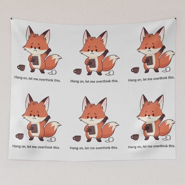 Item preview, Hang On, Let Me Overthink This Funny Fox Shirt | Anxiety Humor Gift designed and sold by GalleryPeak.