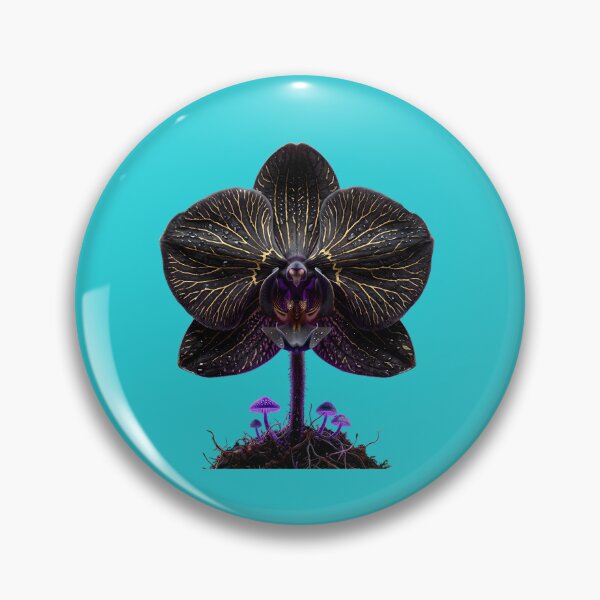 Item preview, Velvet Black Orchid Kintsugi Gold Veins Gothic Flower designed and sold by Utopian-Magic.
