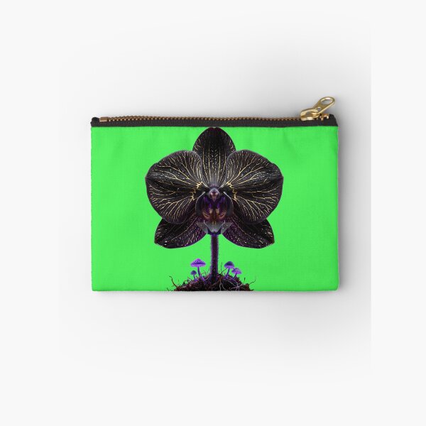 Item preview, Velvet Black Orchid Kintsugi Gold Veins Gothic Flower designed and sold by Utopian-Magic.