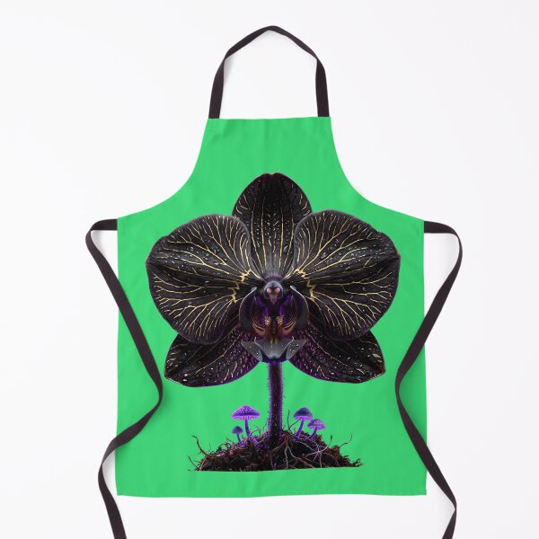 Item preview, Velvet Black Orchid Kintsugi Gold Veins Gothic Flower designed and sold by Utopian-Magic.