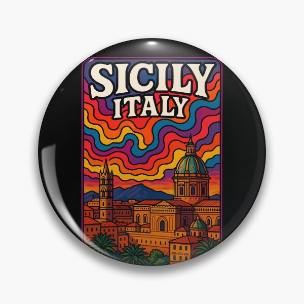 Item preview, Sicily Palermo Cityscape Italy Trippy Art Travel designed and sold by TomFrontierArt.