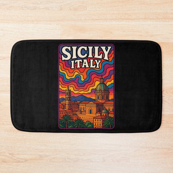 Item preview, Sicily Palermo Cityscape Italy Trippy Art Travel designed and sold by TomFrontierArt.