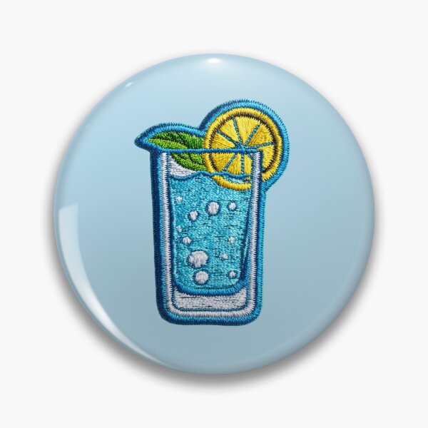 Item preview, Blue Lemon Soda Embroidery Patch Art designed and sold by MegaNovaArt.