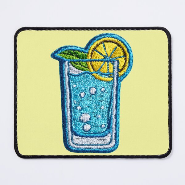 Item preview, Blue Lemon Soda Embroidery Patch Art designed and sold by MegaNovaArt.