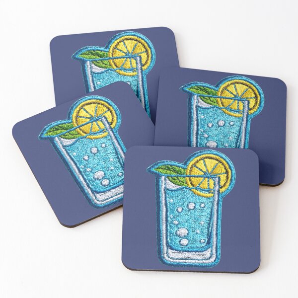Item preview, Blue Lemon Soda Embroidery Patch Art designed and sold by MegaNovaArt.