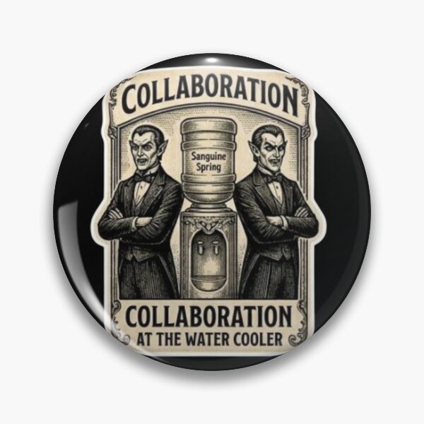 Item preview, Funny Vampire Collaboration Water Cooler Corporate Humor Sticker designed and sold by DarkOriginArts.
