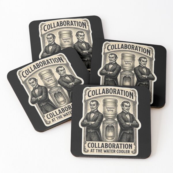 Item preview, Funny Vampire Collaboration Water Cooler Corporate Humor Sticker designed and sold by DarkOriginArts.