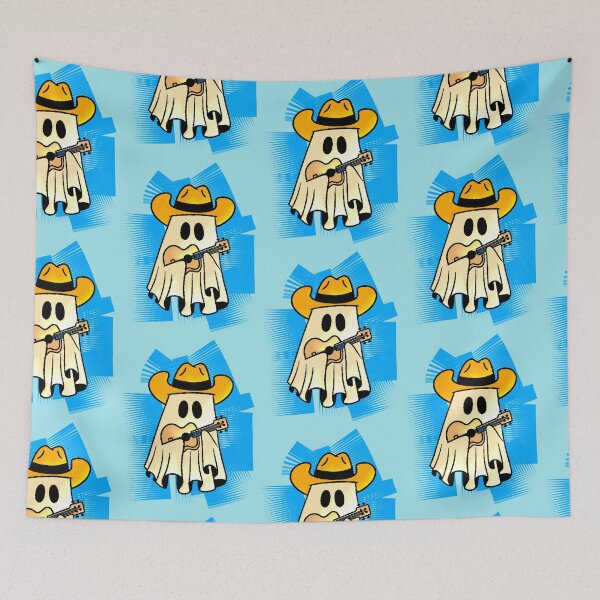 Item preview, Ghost Cowboy Guitar Halloween Country designed and sold by AstronautMerch.