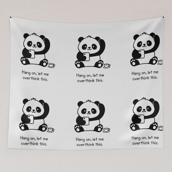 Item preview, Hang On, Let Me Overthink This Cute Panda Shirt | Funny Anxiety Humor Gift designed and sold by GalleryPeak.