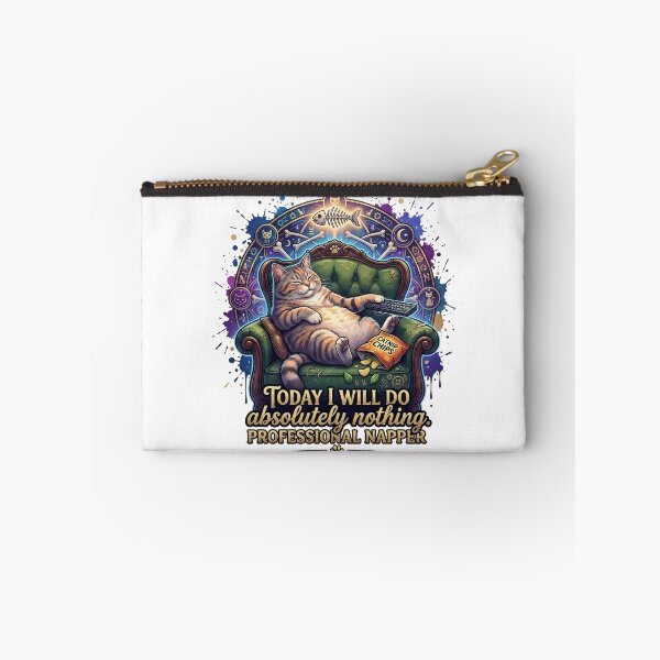 Item preview, Funny Couch Potato Cat Today I Will Do Absolutely Nothing Professional Napper designed and sold by OnikaD art.