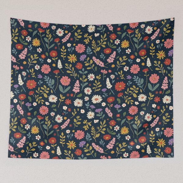 Item preview, Vibrant Retro Wildflower Botanical Seamless Pattern designed and sold by NuvoraNest.
