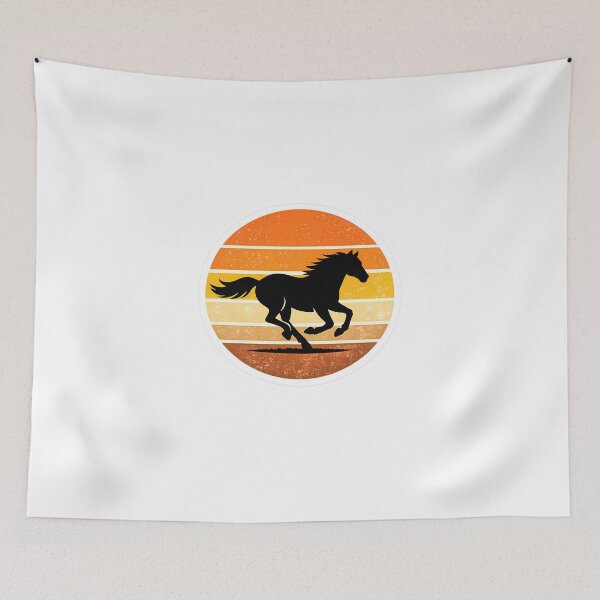 Item preview, Retro Horse Silhouette Vintage Sunset Wild Stallion designed and sold by MIROUZ2000.