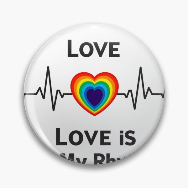 Item preview, Love Is My Rhythm Rainbow Heart LGBTQ Pride Heartbeat T-Shirt designed and sold by Vvmd.