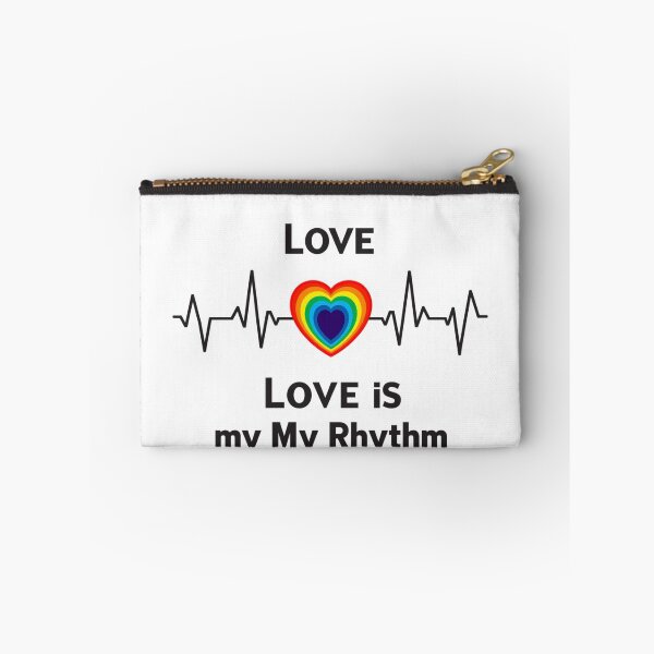 Item preview, Love Is My Rhythm Rainbow Heart LGBTQ Pride Heartbeat T-Shirt designed and sold by Vvmd.