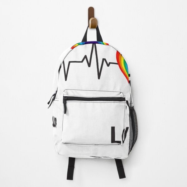 Item preview, Love Is My Rhythm Rainbow Heart LGBTQ Pride Heartbeat T-Shirt designed and sold by Vvmd.