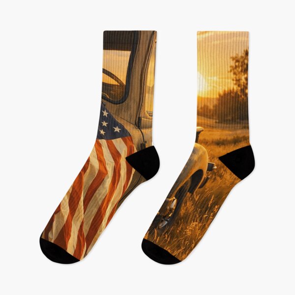 Item preview, Old Money Cinematic Sunset Truck Wallpaper – Vintage Americana Art Print designed and sold by Ve state official.