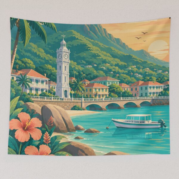 Item preview, Mahé Seychelles Travel Print designed and sold by MatthewHeights.