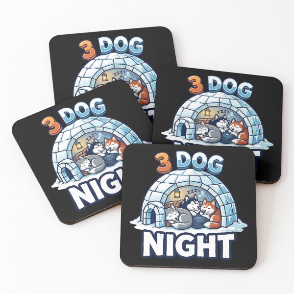 Item preview, 3 Dog Night Huskies Keeping Warm designed and sold by Wild Creative Art.