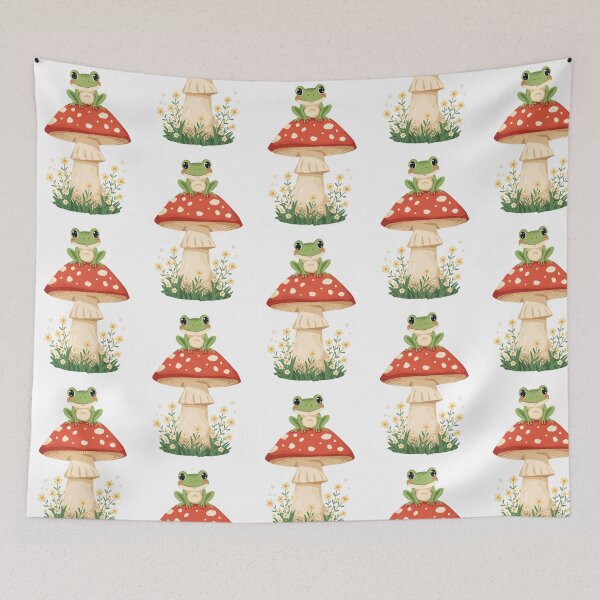 Item preview, Cute Cottagecore Frog on Mushroom Sticker — Kawaii Toadstool Frog Gift for Frog Lovers designed and sold by jojodebondy.