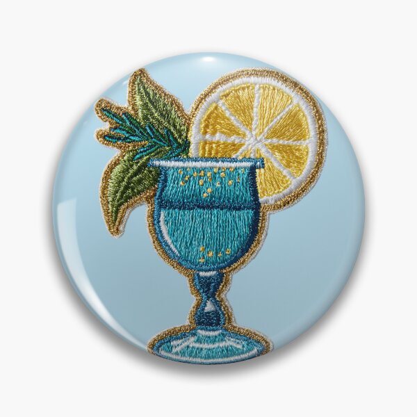 Item preview, Blue Citrus Cocktail Embroidery Patch designed and sold by MegaNovaArt.