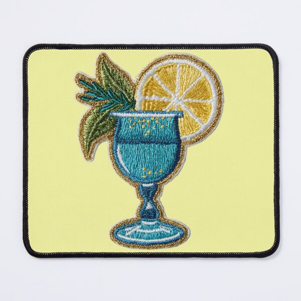 Item preview, Blue Citrus Cocktail Embroidery Patch designed and sold by MegaNovaArt.